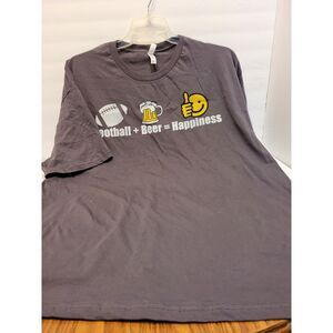 Zuni, gray tshirt 2XL, Football + Beer = Happiness